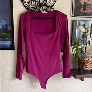 Chic Fuchsia Long Sleeve Bodysuit